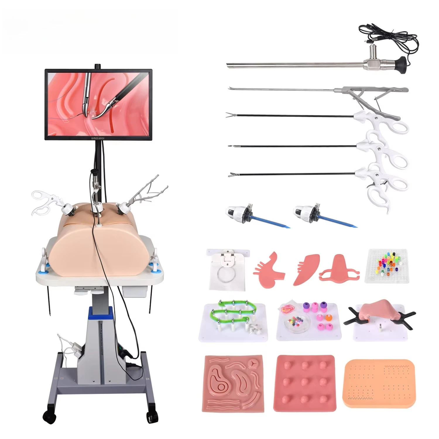 Abdominal Laparoscopic Endo Trainer Laparoscopic Training Box Simulator With Auto-Lifting Table For Medical School