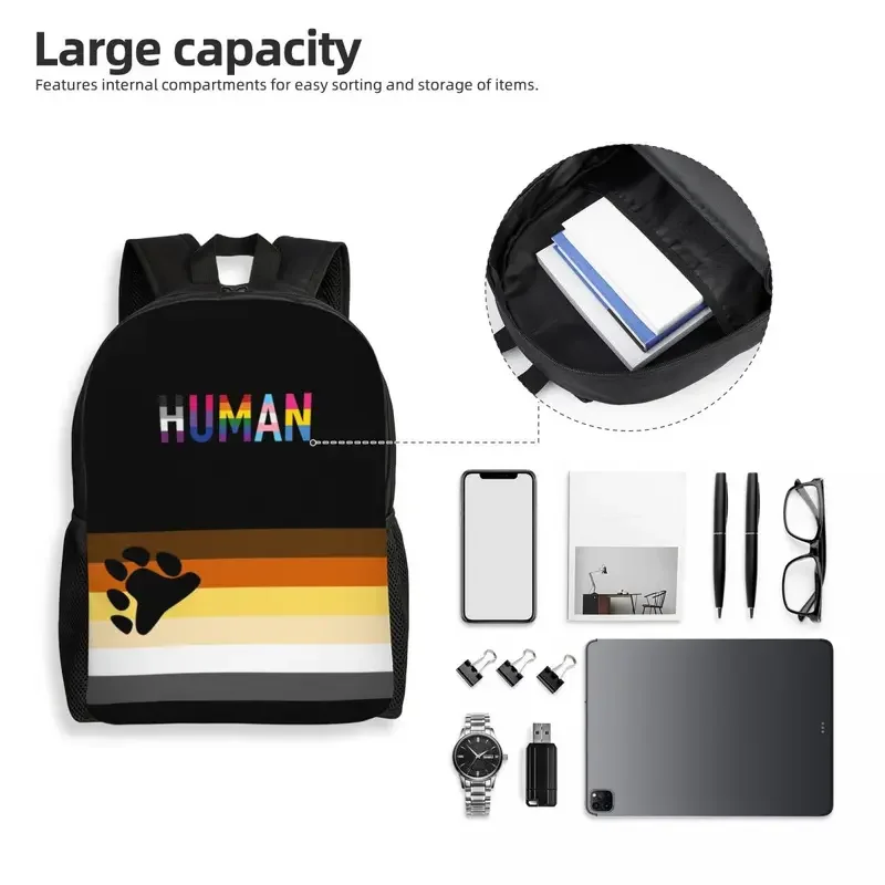 Mochilas Lgbt humanas personalizadas para escola universitária, Sacos de Orgulho Lésbico Gay para Mulheres e Homens, Bookbag Básico