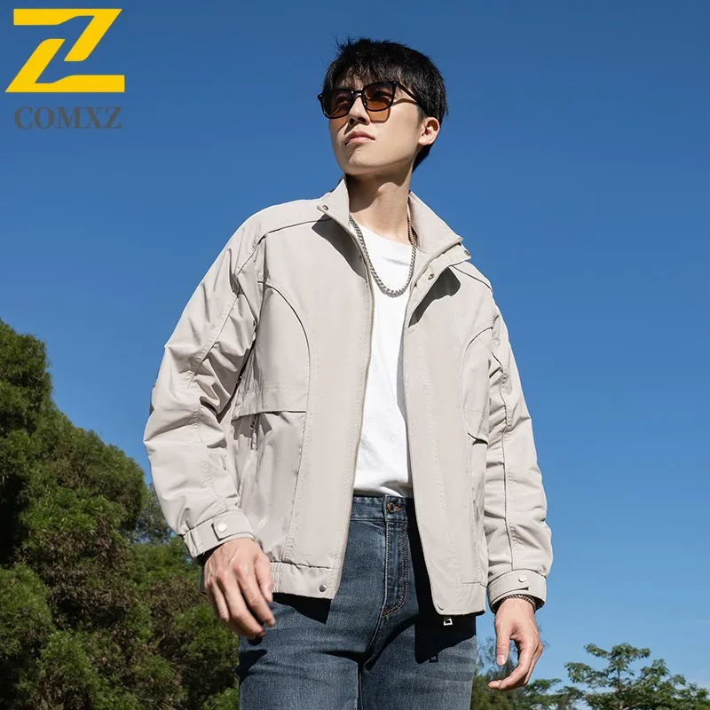 

Mens Outdoor Baseball Jacket Spring Autumn American Style Workwear New Coat Waterproof Windproof Casual Soft Shell Outerwear