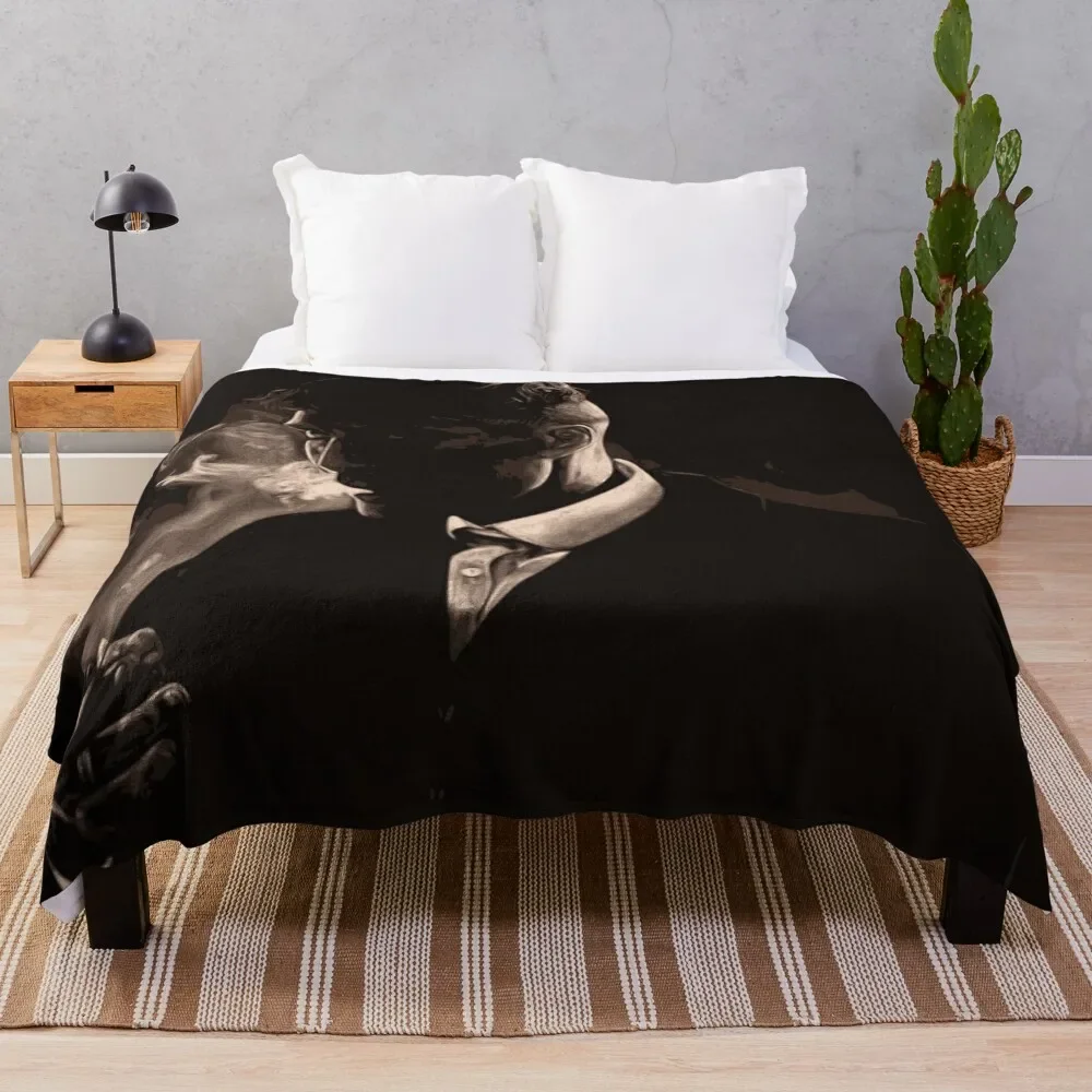 

Tommy Shelby Smoking a Cigarette Throw Blanket Bed linens Decorative Sofas Bed Fashionable Blankets