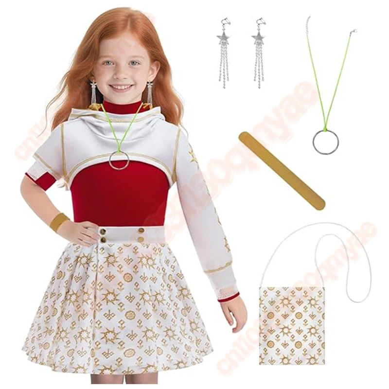 

Girl Clothes Nova Zombies Costume Vampires Zombie Cheerleader For Girls Halloween Cosplay Dress 3pcs Uniform Outfits For 3-12Y