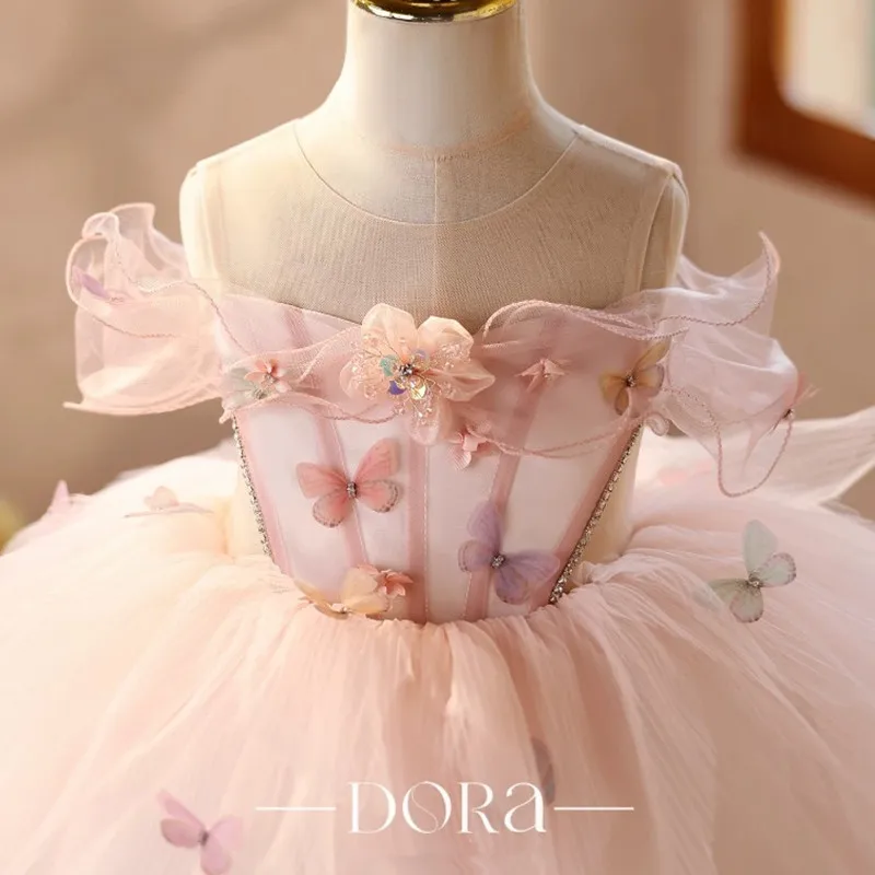 Hochwertiges Kinder-Prinzessinnenkleid für Klavierauftritte, Geburtstage, Hochzeiten, Blumenmädchenkleid A5082 Vestido de Festa Infantil – Detail 7