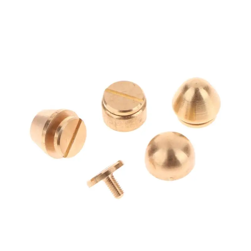 5er-Set Hochwertige Massivmessing-Nieten und Schrauben für DIY-Leder-Taschendekoration, Koffer-Bodenfüße, Nieten-Zubehör – Detail 8