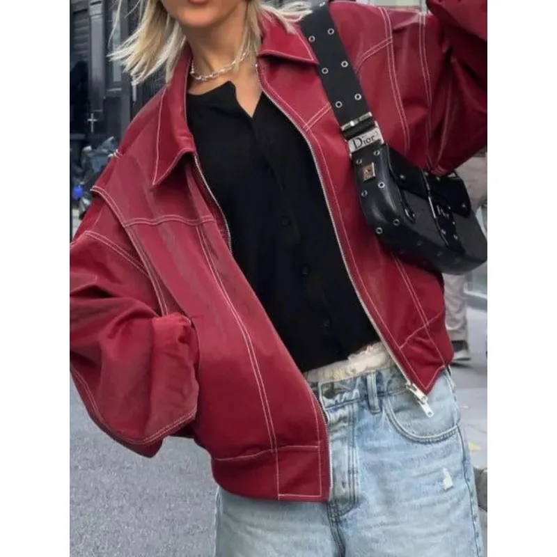 

Куртка с длинным рукавом, осенне-зимняя женская уличная индивидуальная куртка, однотонная