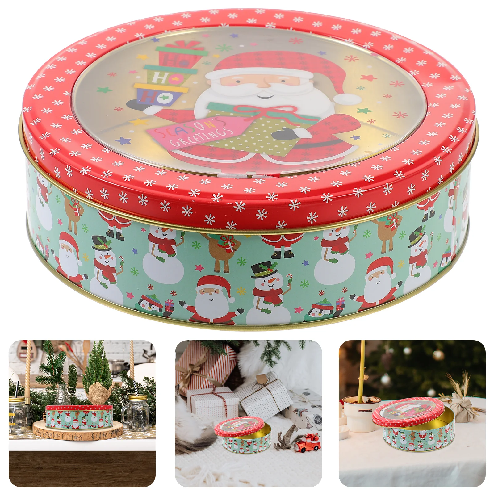 

Exquisite Christmas Tinplate Box Cookie Candy Storage Container Biscuit Case Small Gift Holder for Xmas Party Decoration