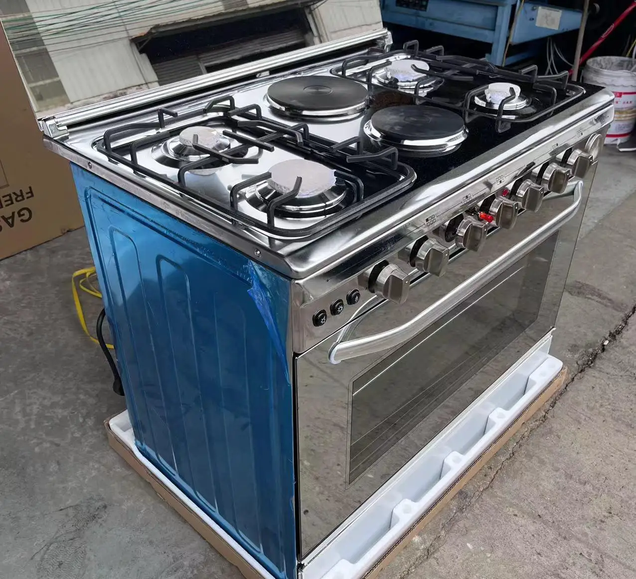 Oem Best Freestanding Stainless Steel Range Commercial 6 Plate Stove Gas 6 burner Gas Stove with Oven for Household Use