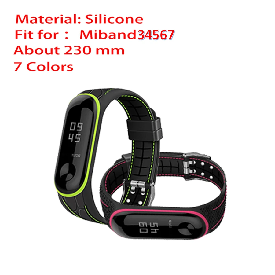 Linha dupla Strap para Xiaomi Mi Band, Pulseira, Pulseira, Substituição, Respirável, 5, 4, 3, 5, 6, 7