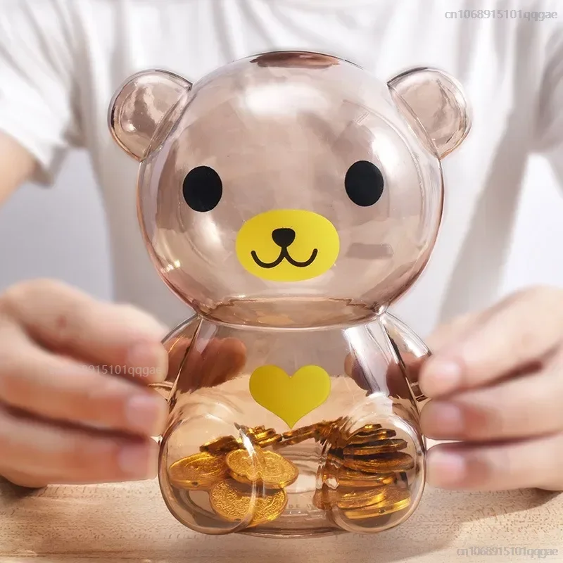 Transparent Plastic Creative Cartoon Piggy Bank Living Room Decoration Children\'s Toys Gift Piggy Bank Decorative Home Decor