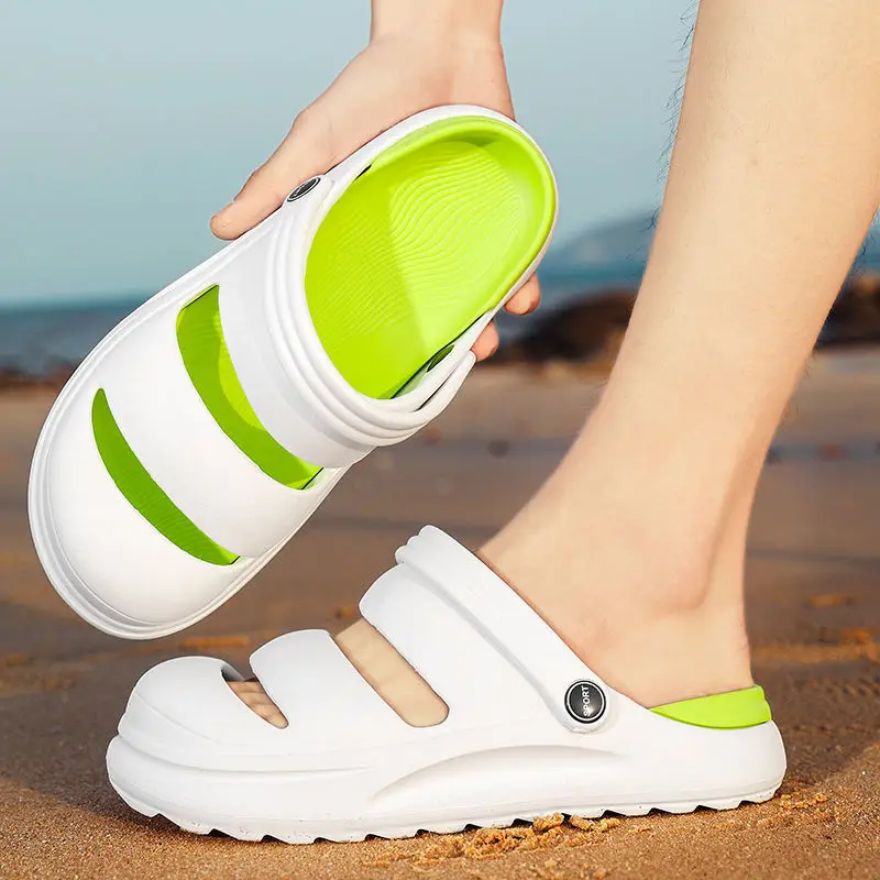 

Нескользящие сандалии на платформе, мужские уличные полые тапочки в стиле 20225, мужские модные забавные тапочки Eva Y2k, дешевая обувь для жидкости