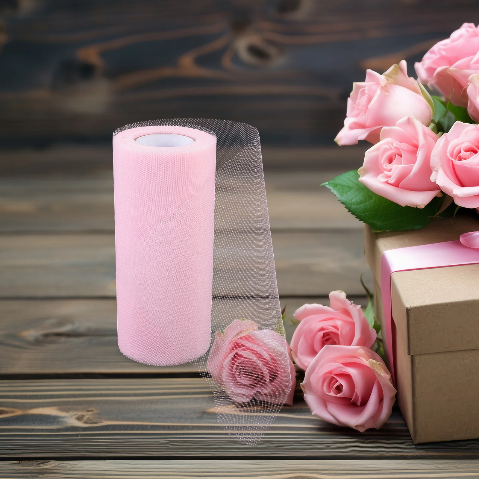 

5.9 Inch 25 Yards Wedding Tulle Roll Spool Tutu Skirt Fabric For Craft Decoration Chair Sash Gift Wrap Bouquet Tulle Material