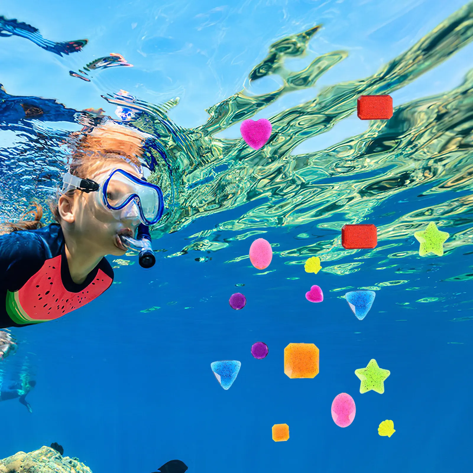 16Pcs Toddler Pool Playthings Bright Sinking Diving Playthings Waterproof Aging-Resistant Plastic Swim Skill Development Pool