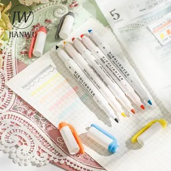 建武 5 件組 莫蘭迪馬卡龍色雙頭螢光筆套裝 書寫流暢 創意 DIY 學生文具用品 6 最佳銷售 建武官方店 - №4