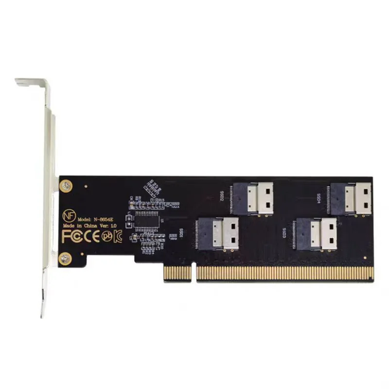 

Expansion Adapter Card PCI-E 3.0 4.0 X16 To 4 Port SFF-8654 4I Pcie Split Card Motherboard To VROC Four-Port Nvme Disk