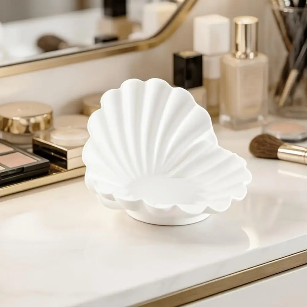 Jewelry Organizer Tray Ring Holder Dish White Shell Jewelry Dish 3d Printed Decorative Key Tray Elegant Ring for Necklaces