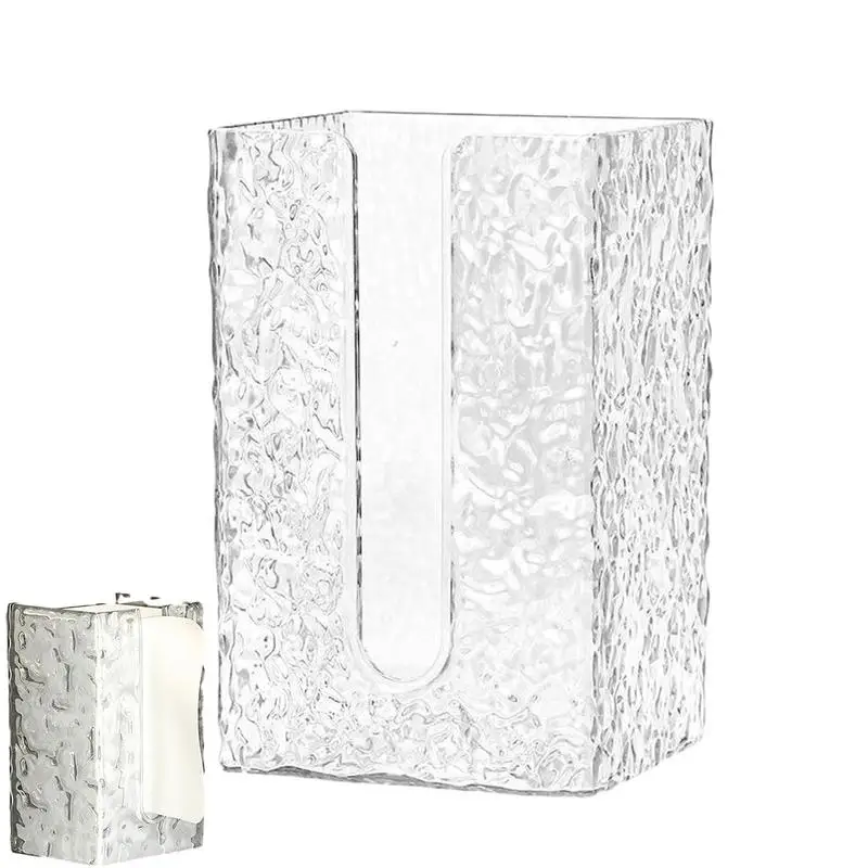 Tissue Box Wall Mount Water Ripple Style Paper Towel Dispenser Creative Modern Clear Facial Tissue Dispenser Wall Mount Bathroom