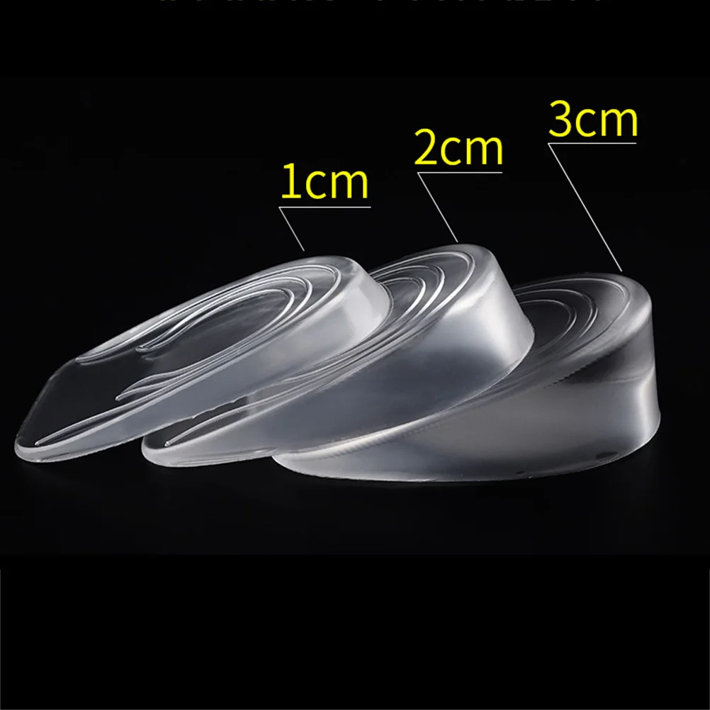 1pc Clear Heel Lift Insert 1Cm 2Cm 3Cm Height Increase Gel Insoles Invisible Shoe Lifts For Men Women Foot Care Tool