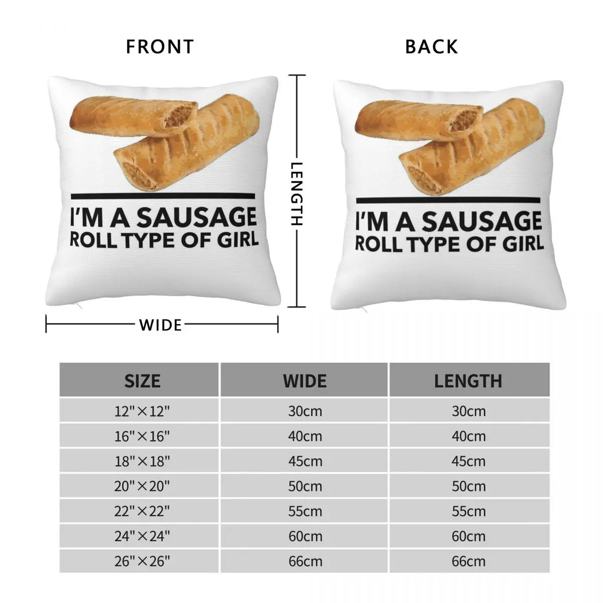 Sausage Roll Girl Square Pillowcase Polyester Linen Velvet Printed Zip Decorative Car Cushion Case