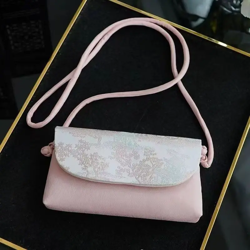 Women New Chinese Style Bag Retro Embroidery Crossbody Shoulder Bag Fashion Versatile Women Phone Purse for Hanfu Outfit