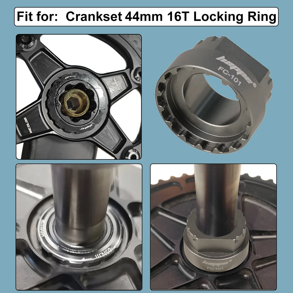 HEPPE Fahrrad-Kurbelgarnitur-Abzieher für Sperrring 44mm 16T, Werkzeug zum Entfernen des Sperrrings, Reparaturwerkzeug für Fahrrad-Tretlager und Centerlock-Sperrring – Detail 6