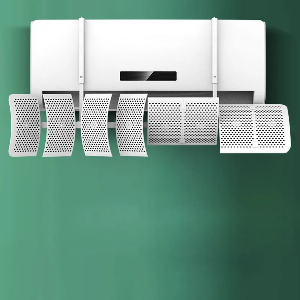 8 Direction Air Conditioner Wind Deflector 20x90cm ABS White Direct Blow Baffle For Wall Mounted AC Easy Install Cover