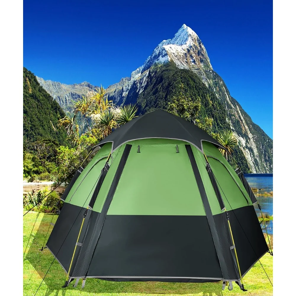 2-3-4 Person Camping Tent Waterproof Pop Up Dome Family Hexagon Outdoor Sports Backpacking Tents Double Layer  Freight free