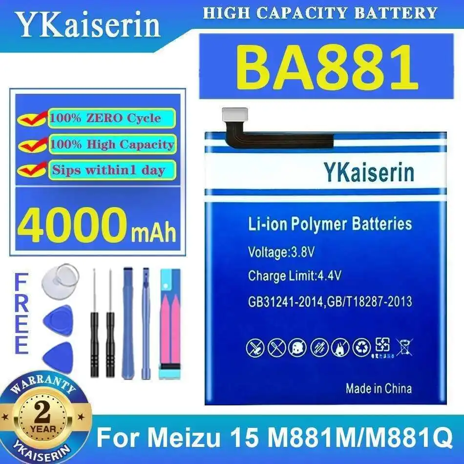 

For Meizu 15 M881M M881Q BA881 4000Mah Reliable Power Supply High Performance Mobile Phone Battery