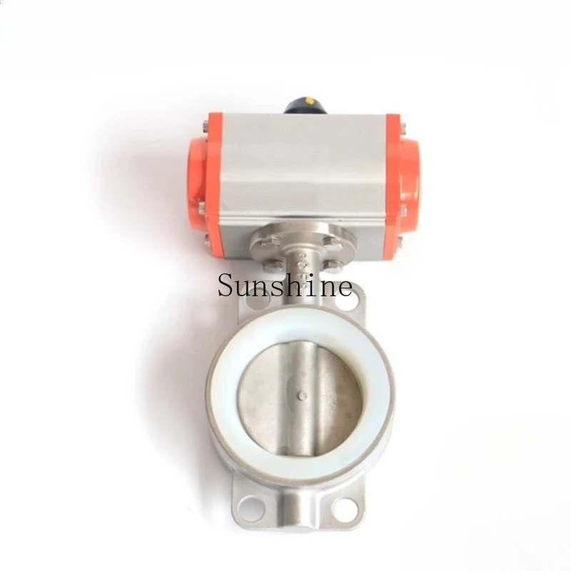 

Pneumatic clamping butterfly valve PTFE D671F-16P stainless steel 304 material corrosion-resistant steam