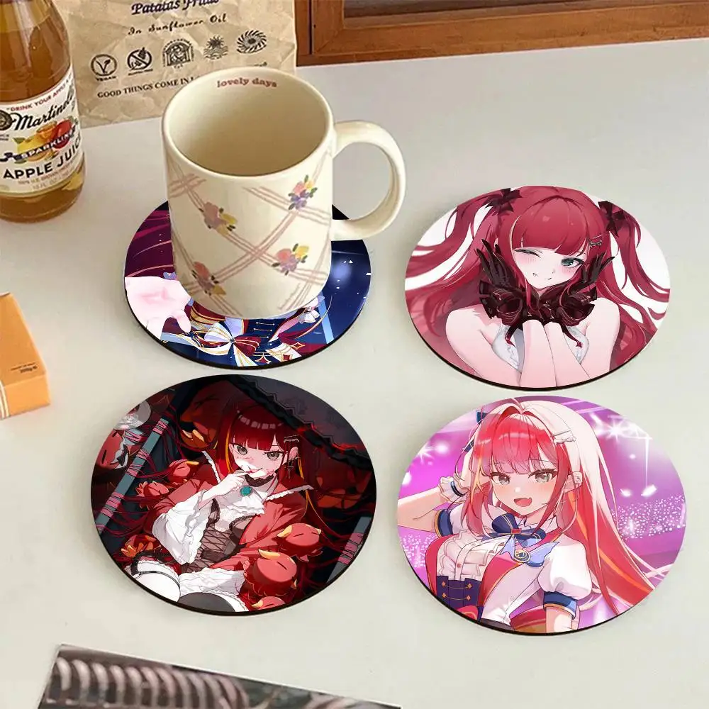 A-Akane Lize Singer Wooden Coasters Heat-resistant And Non-slip Suitable For Restaurants And Cafes And Make Great Holiday Gifts