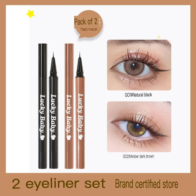 2er-Pack GOGO TALES Gogo Dance Eyeliner Wischfester wasserfester Wimpern-Aegyo-Sal-Stift mit feiner Spitze