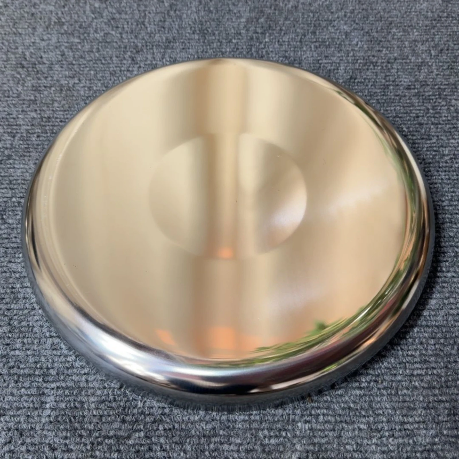 Round Stainless Steel Stool Seat Raised Rim Polished Metal Stool Top Furniture Part Shiny Easy to Clean