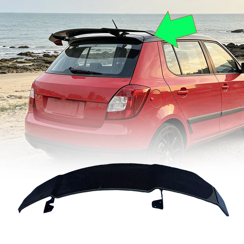 Top Wing Spoiler For Skoda Fabia 5J 1999-2026 Car Exterior Body Kit Rear Roof Spoiler Auto Modification Accessories