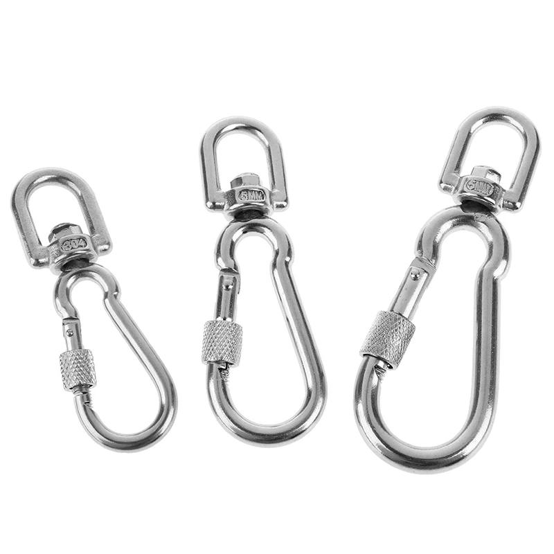 New Locking Stainless Steel Swivel Snap Hooks Dog Leash Buckle Quick Release Carabiner Clips For Dog Walking Camping