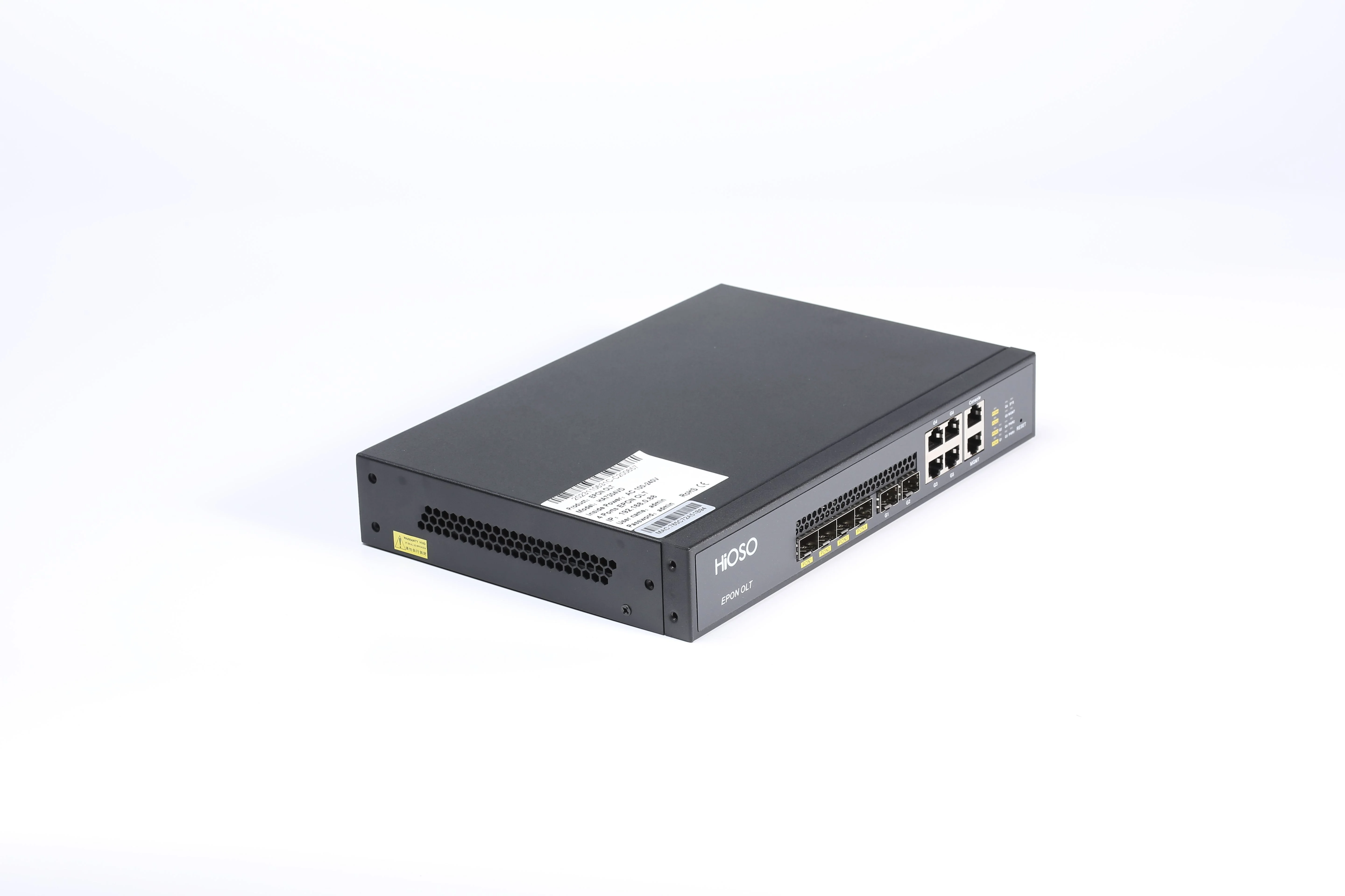 HiOSO HA7304VD-ADC With 7db PON Modules 4PON EPON OLT Pizza Box  2 1000M SFP Ports 4 1000M LAN Uplink Ports