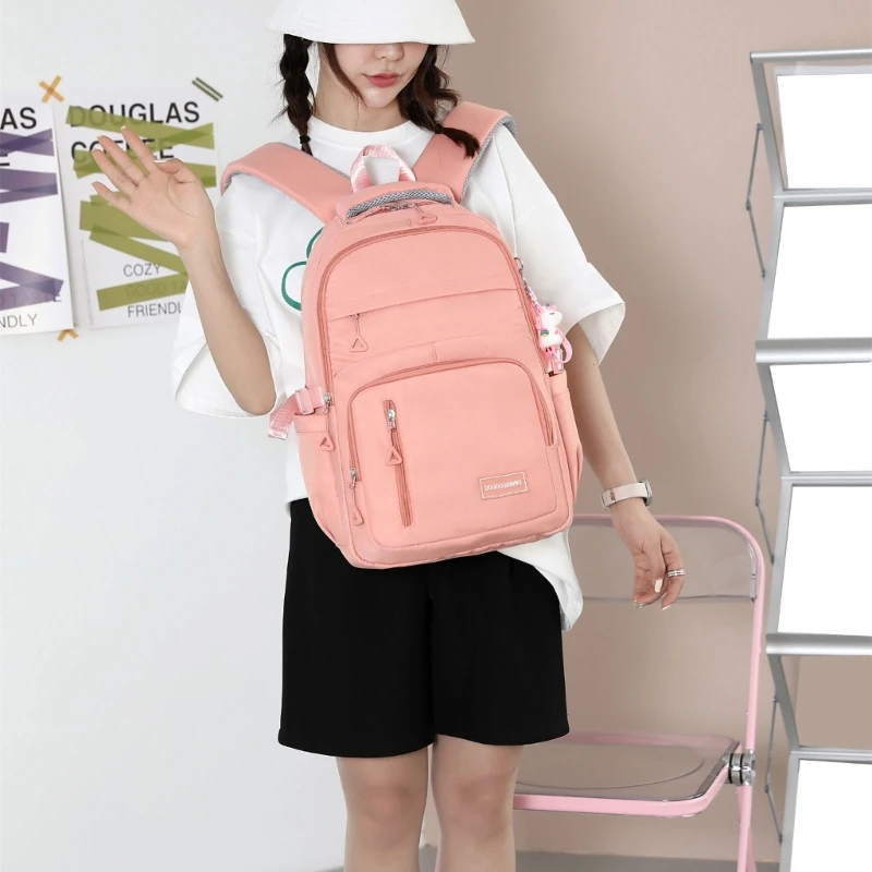 

School Bag Large Capacity Nylon Backpack Ergonomic Daypack Laptop Bag Rucksack