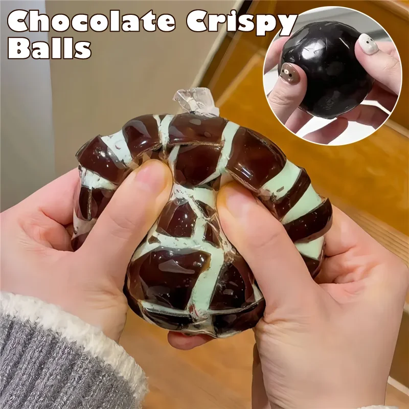 Handmade Wax Shell Chocolate Squeeze Toy Satisfying Cracking Texture ASMR Stress Fidget Relief Sensory Squeeze Ball Adult Gift