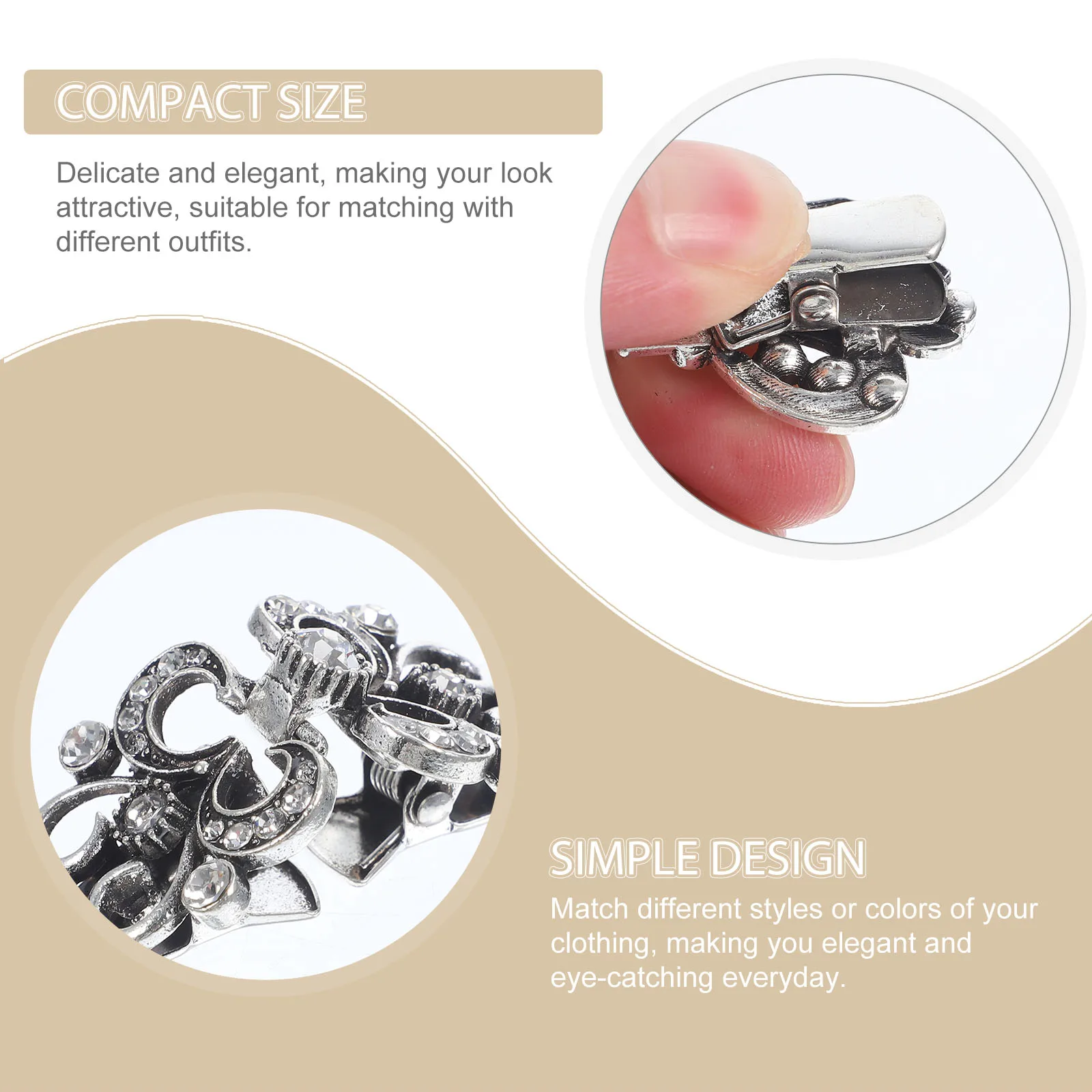 

Alloy Shawl Collar Clips Vintage Sweater Cardigan Clasps Durable Retro Dress Pins For Ladies Parties Weddings Gifts