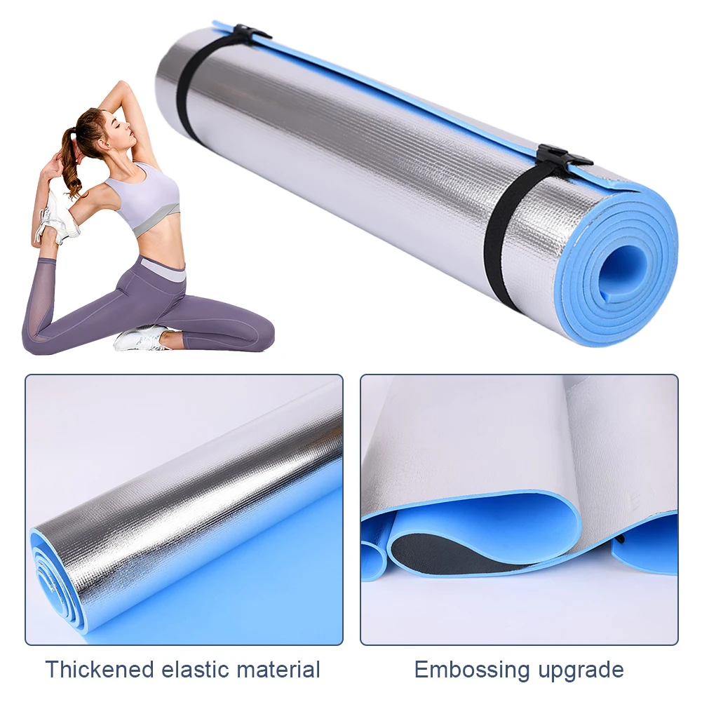 Waterproof Yoga Mat Moisture-proof Yoga Mat Thickened Aluminum Membrane Exercise Mat Portable Multifunction for Gym Workout