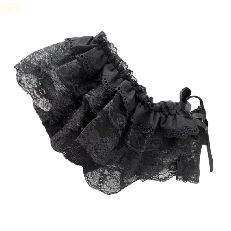 HX6F CAIZ ELÁSTICA ELÁSTICA EMIDADO RUFFLED LACE FAUX TOP TOP LOVIM