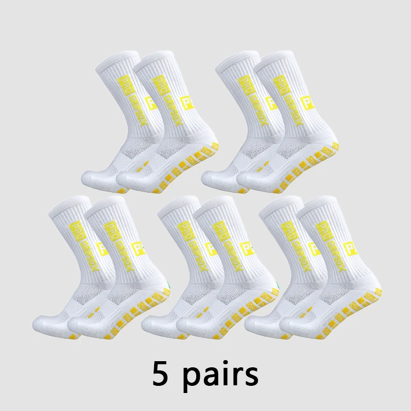5 Paar PRO Grip Socken Rutschfeste Fußballsocken für Herren und Damen, Anti-Rutsch Sportsocken mit Grip-Pads für Fußball