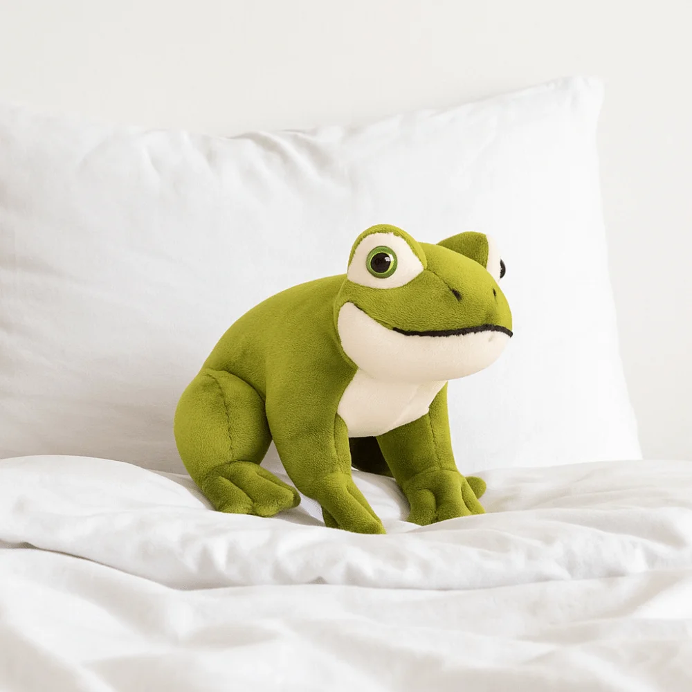 Cartoon Anime Grüner Frosch Plüschtier PP Baumwolle Weiche Mini Frosch Plüschpuppe Lustige Sammlung Cartoon Frosch Stofftier Kinder Geschenk