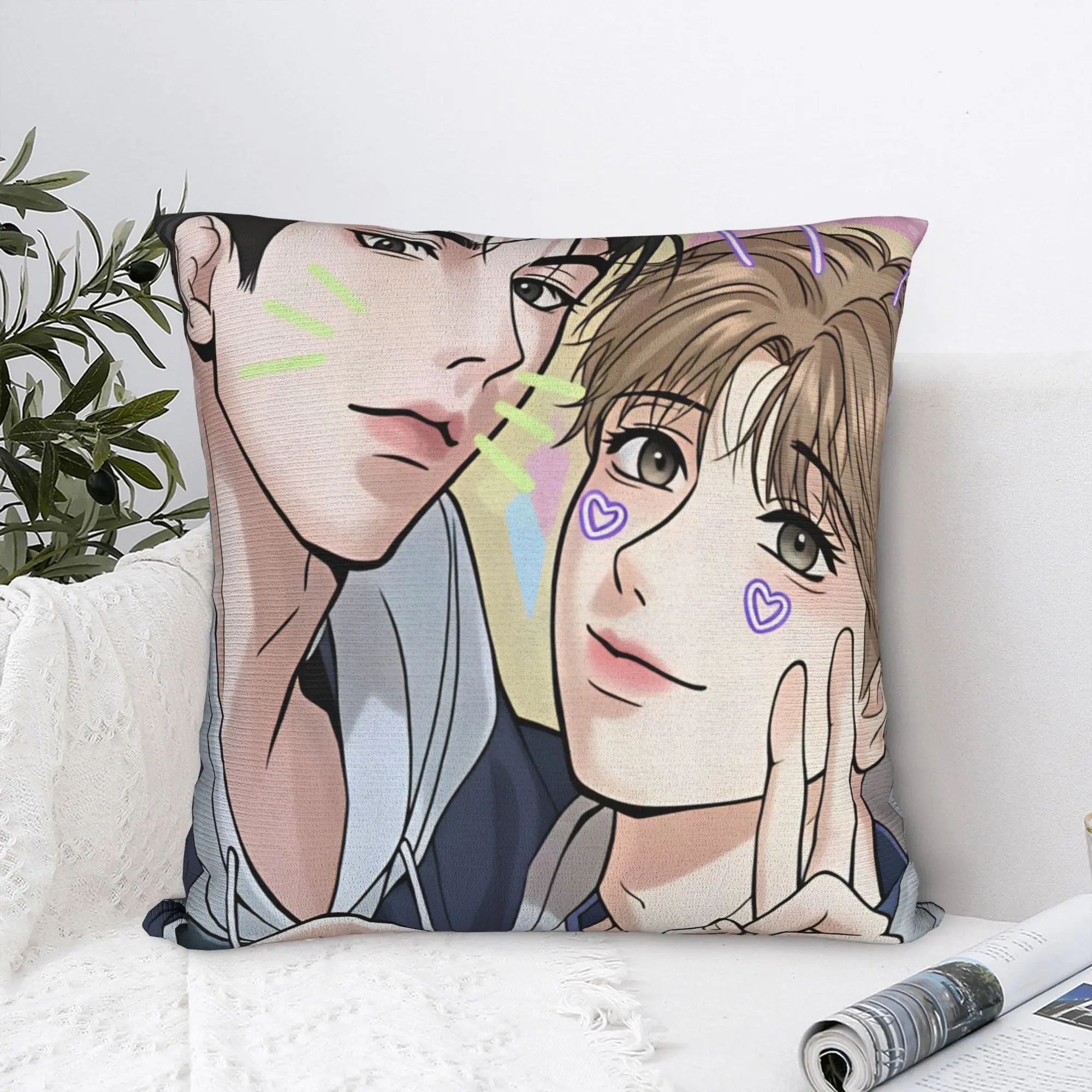Bl Manhwa Jinx Joo Jaekyung   Pillow Cover  Fashion Pillow Case For Sofa Home Cushion Cover Square Design Pillowcases Gift