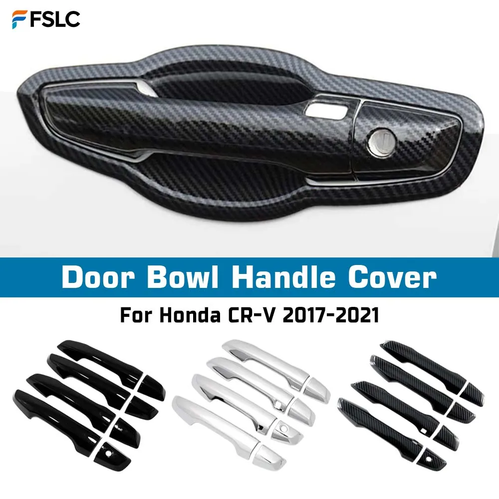 

⭐Genuine⭐ Car Decoration Door Bowl IHandle Cover For Honda CR-V 2017-2021 Carbon Fiber Chrome Silver Black Cars Accessories