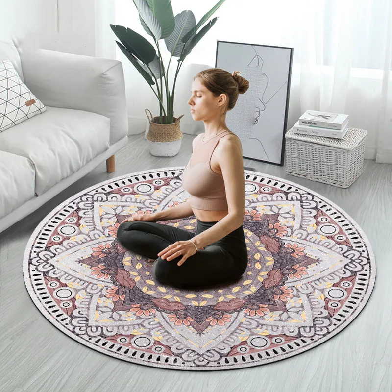 

140CM Flat Support, Fitness Mat, Circular Meditation Yoga Mat, Inverted Jump Rope, Shock Absorption, Quiet Small Mini Floor Mat