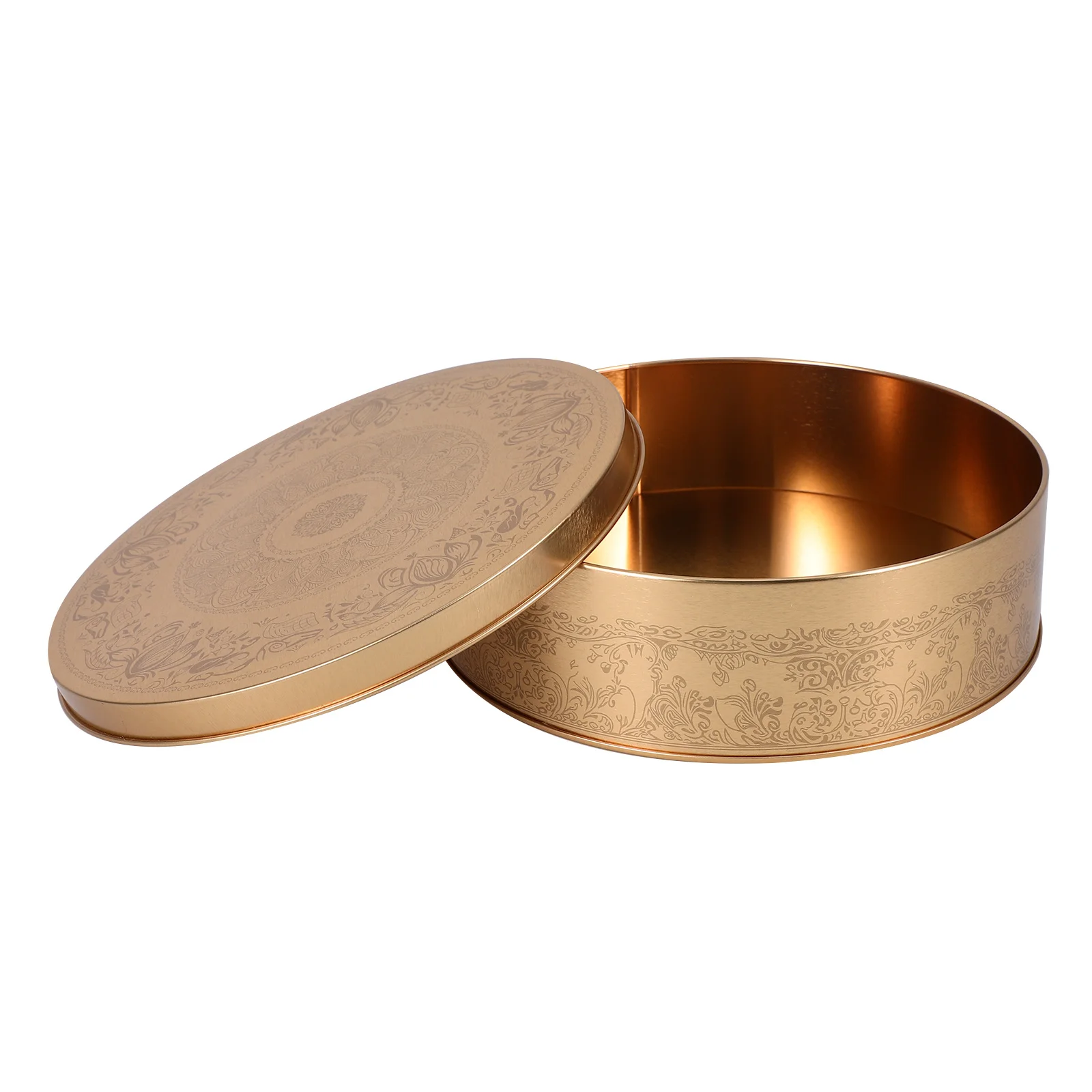 

Classic Round Cake Pan Empty Metal Storage Box Tinplate Cookie Case With Lid For Wedding Birthday Baking Packaging Container
