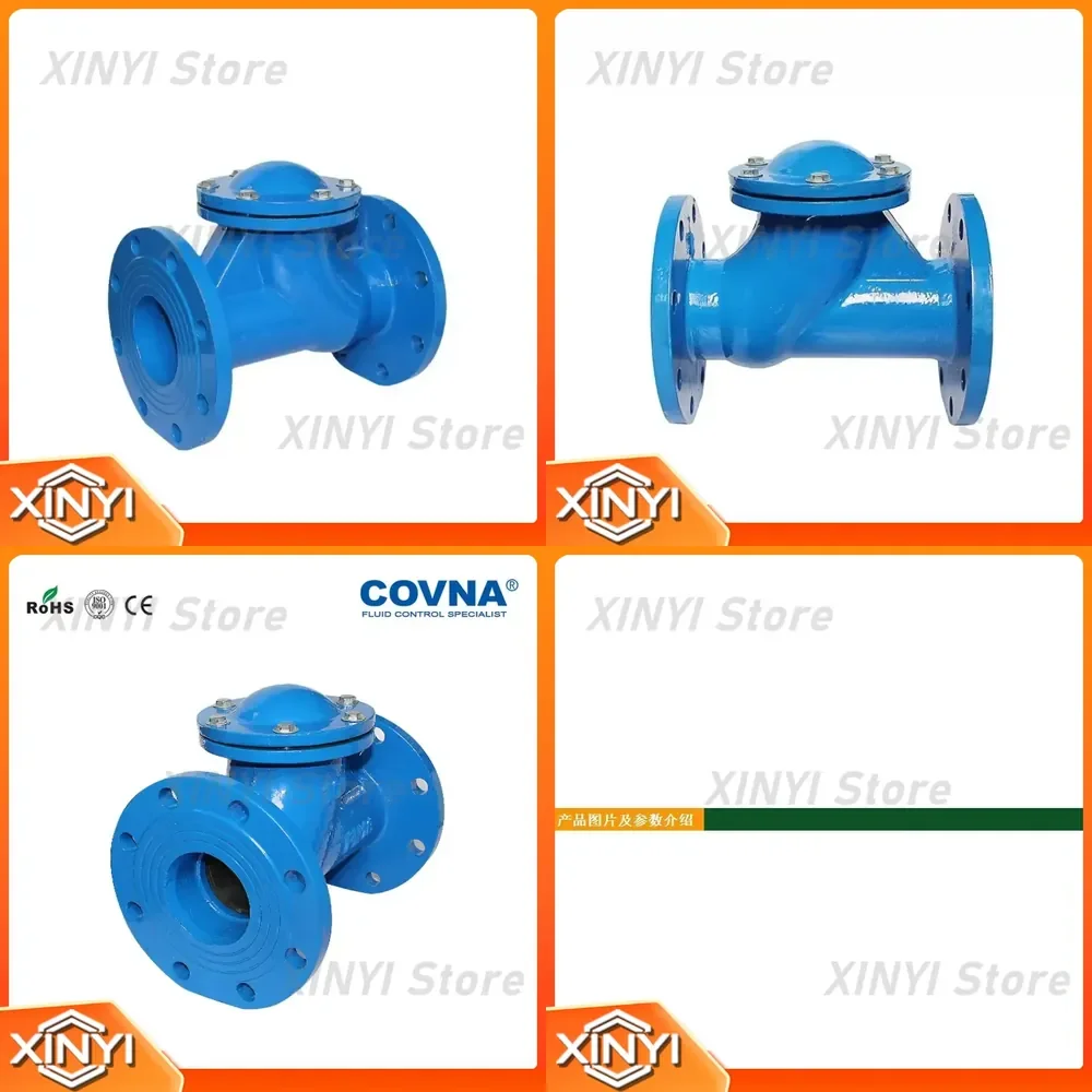 Cast Iron Horizontal Check Valve for Plumbing HVAC Water Systems Backflow Prevention Swing Type Low Pressure Pipe Fitting