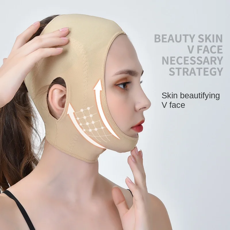 Small V Face Mask Post-Operative Recovery Bandage Lift & Tighten Face Contouring Double Chin Decree Lines Face Sculpting