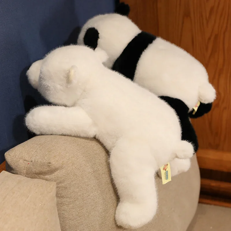Kawaii Comfort Miękkie zwierzę Pluszowa poduszka do rzucania Niedźwiedź polarny Niedźwiedź brunatny Panda leżąca na wypchanej poduszce dla lalek Dekoracja pokoju