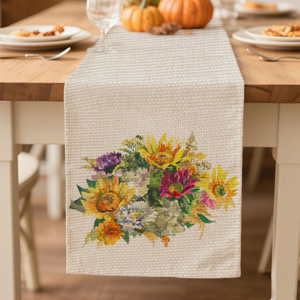 

table runners autumn flower pattern Table decoration and accessories for Festival party Thanksgiving Day tablecloth