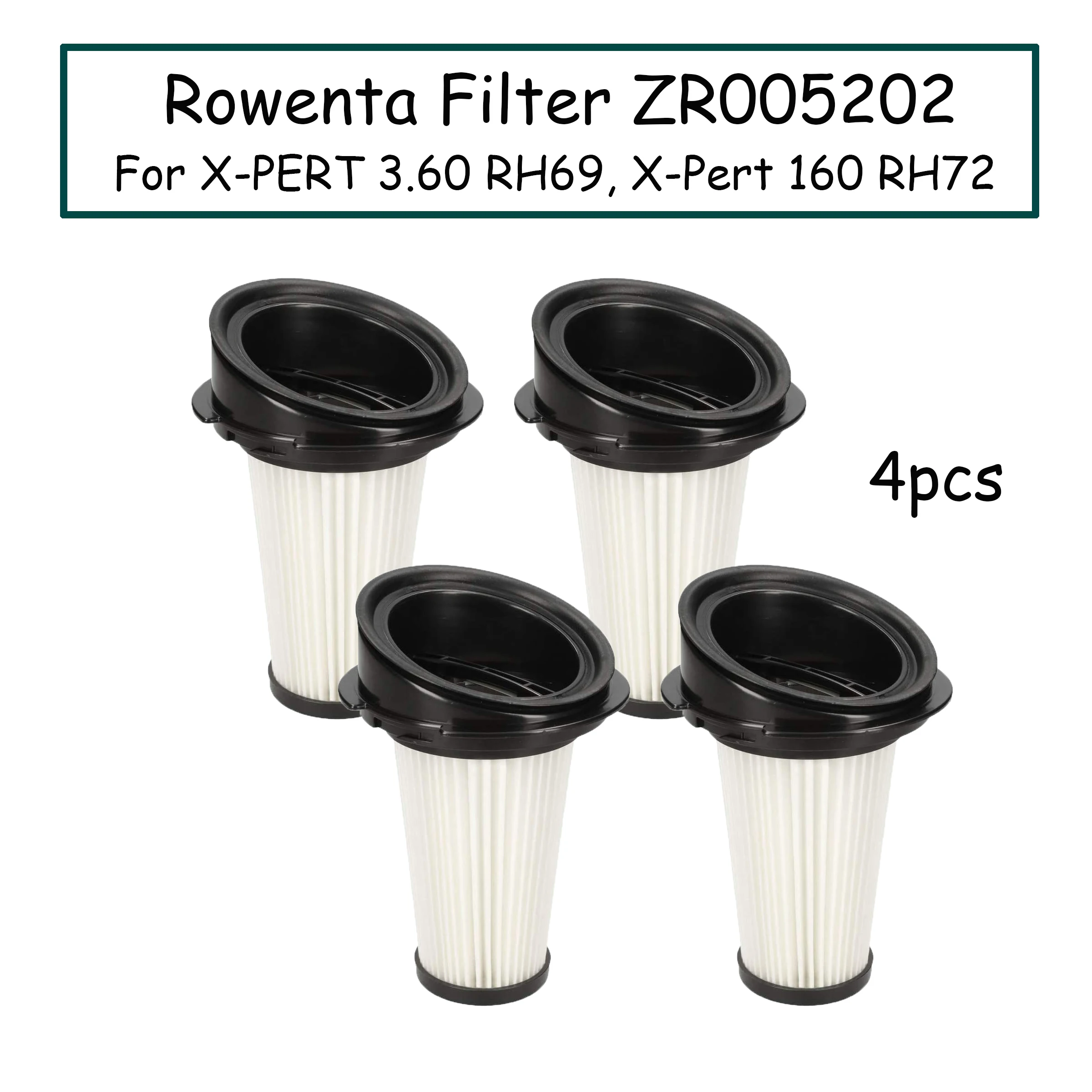 4pcs Rowenta HEPA Filter ZR005202 for X-PERT 3.60 X-PERT 160 RH6974WO RH7221WO Vacuum Cleaner Replacement Accessories