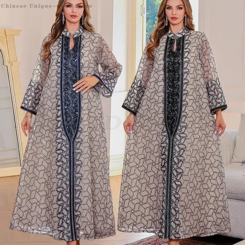 

Abaya Luxury Dubai Kaftan Arab Long Robe African Sequin Loose Casual Evening Party Gown Muslim Eid Women Dress Islamic Vestidos